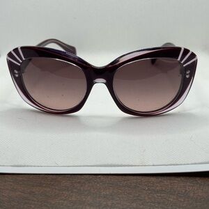 Alexander McQueen Burgundy Cat-Eye Sunglasses